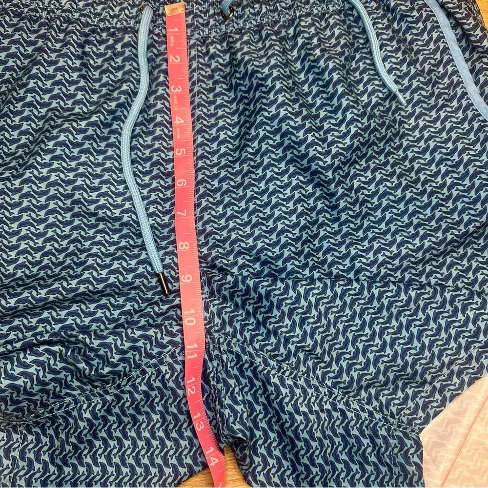 Mr. Swim Mens Blue Dolphin Pattern Swim Trunks XL Beach Board Shorts